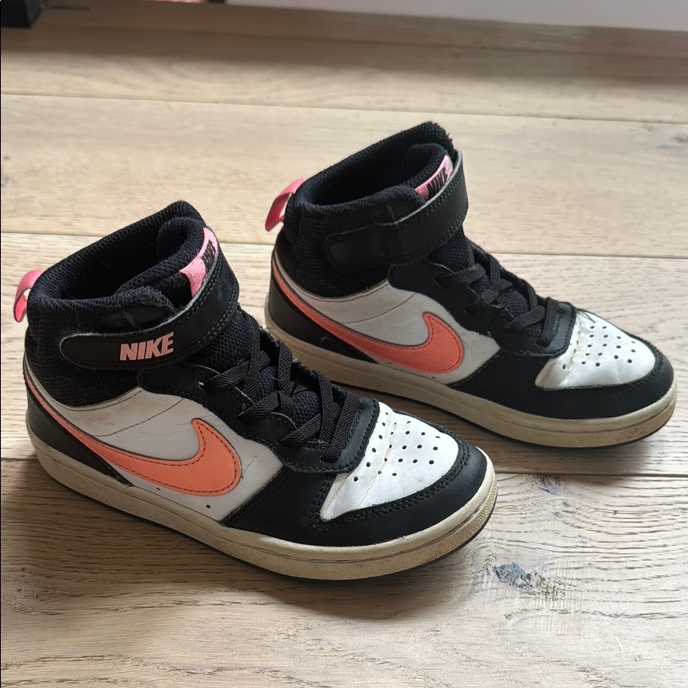 Nike Black and Pink High-Top Sneakers